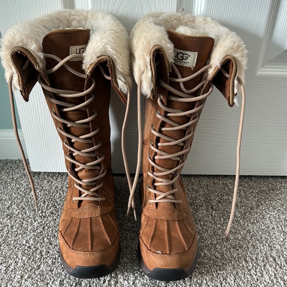 UGG Brown Lace-Up Boots